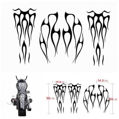 Durable Waterproof Motorcycle Gas Tank & Fender Flame Decals Vinyl Stickers Kit