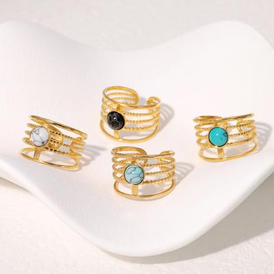 Women's French Vintage Titanium Steel Open Ring Non Fading High End Stainless Steel Ring Creative Design Open Rings