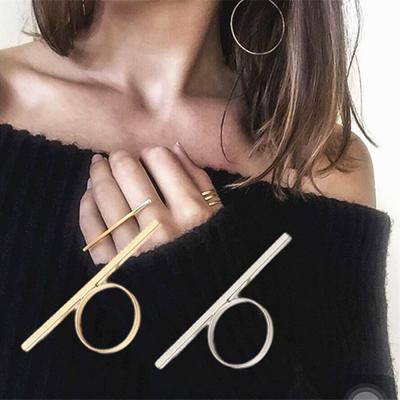Lange Stangenringe Ein-Wort-Ring Punk Übertrieben Knöchelgelenkringe Für Frauen Fingerzubehör Neue Coole Mädchen Schmuck Geschenk