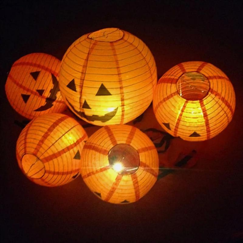 Halloween Pumpkin Lantern Jack O Hanging Paper Lanterns  for Halloween Spooky Home Outdoor Indoor Party Decoration