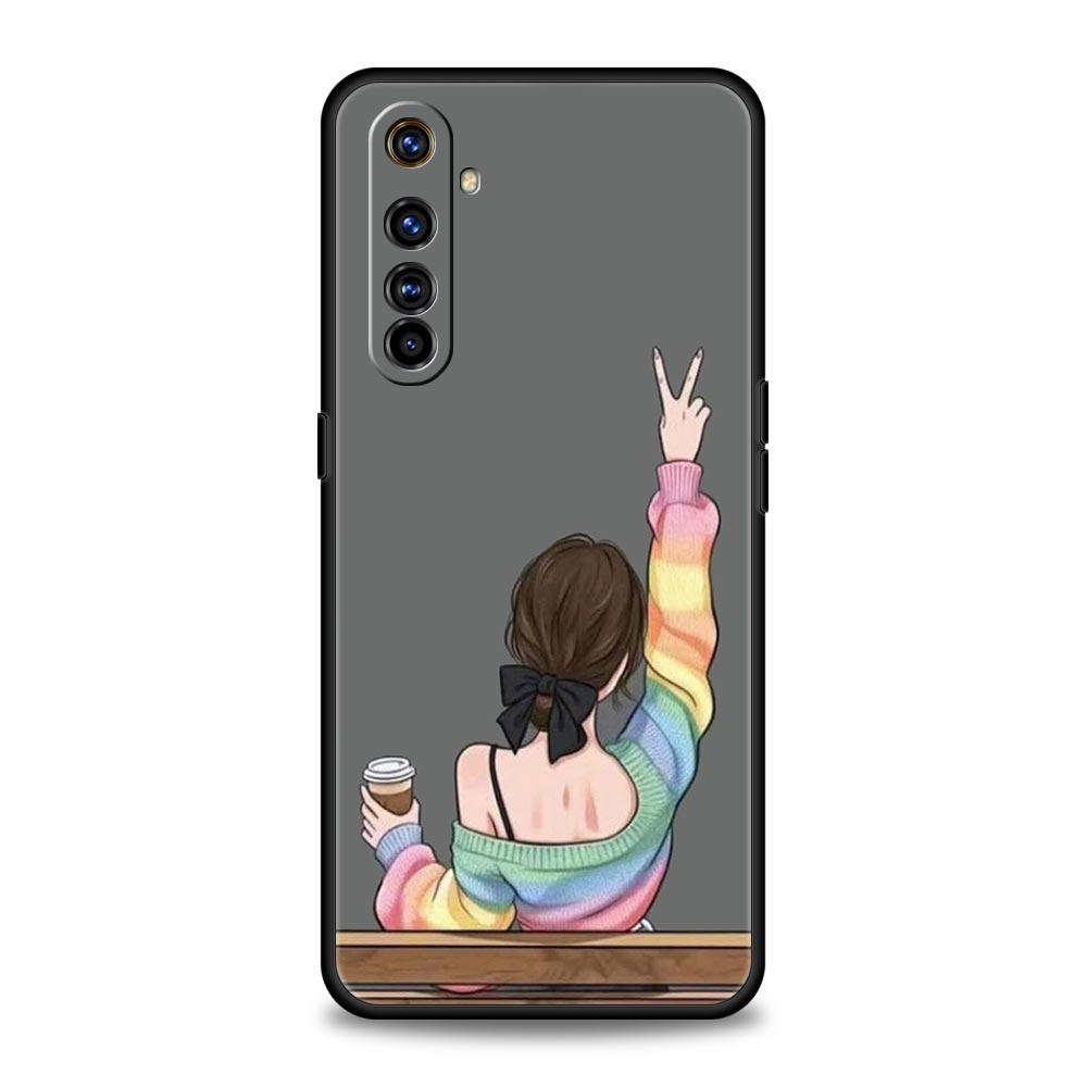 Girl Boss Female Coffee Phone Case For Realme 12 11 10 9 8 5G 7 6 GT5 GT3 GT2 Pro Plus C21 C11 C25 C35 For GT Neo 2 3 3T 5 Cover