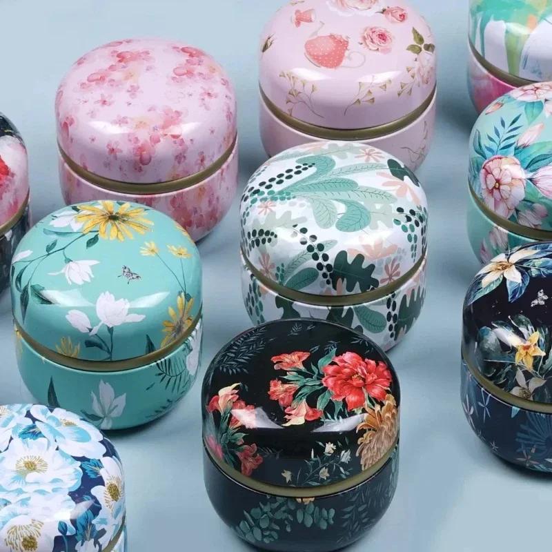 New Portable Retro Metal Tea Can Chinese Candy Coffee Bean Tea Bag Sealed Moisture-proof Container Personalized Storage Supplies