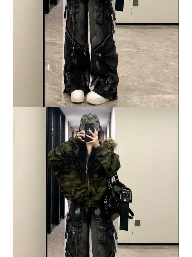 Damen Herbst Camouflage Kapuzenpullover Jacke - Lockerer Schnitt, Vielseitig, Mit Samt gefüttert, Verdickt