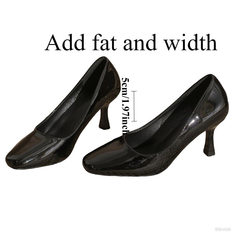 

Туфли на высоком каблуке с квадратным носком, большого размера плюс, широкие женские туфли, лакированная кожа, рабочие туфли, универсальные туфли-лодочки 30