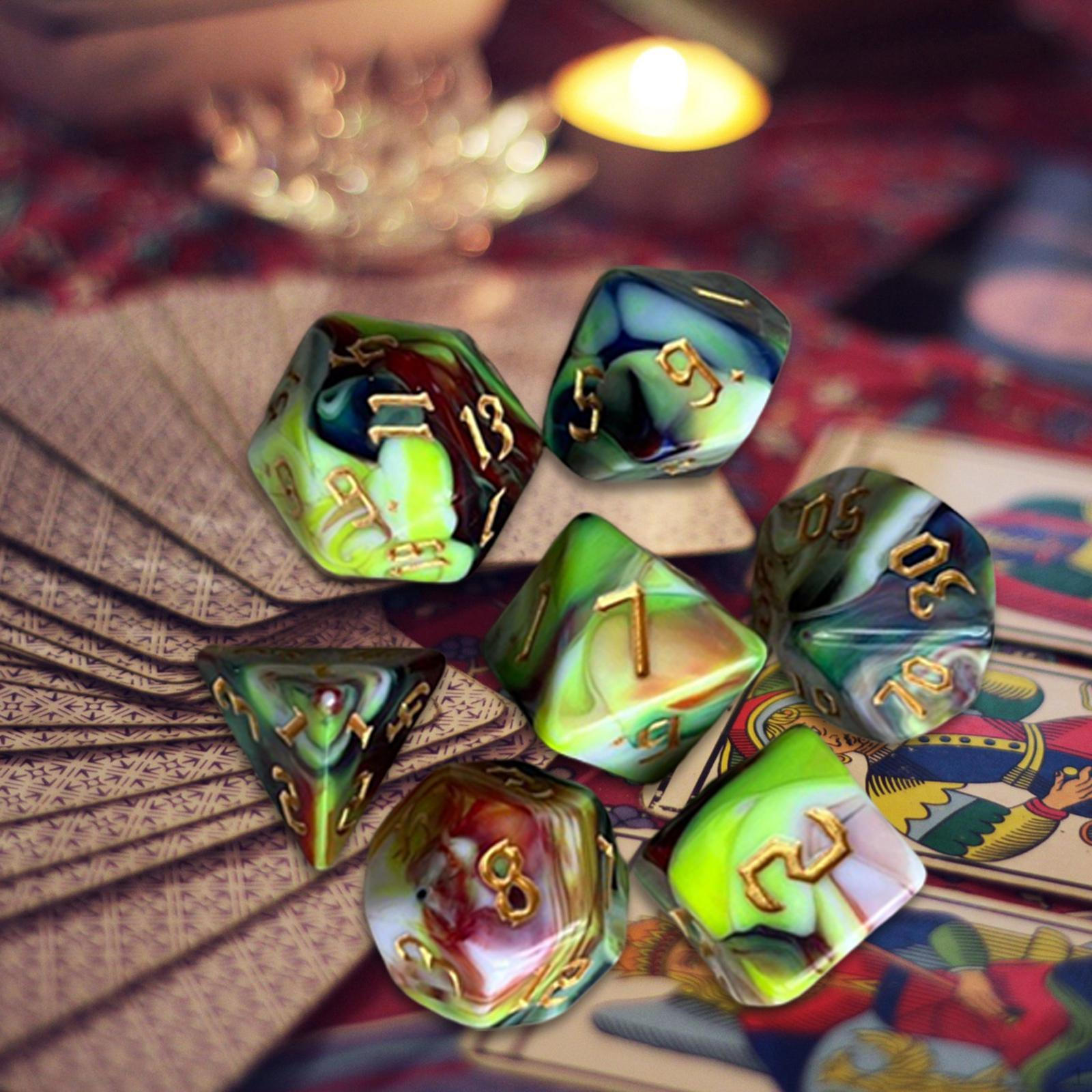 7 Штук Многогранные Принадлежности Новинка Реквизит Ролевые Игры для DND RPG Карточные Игры C