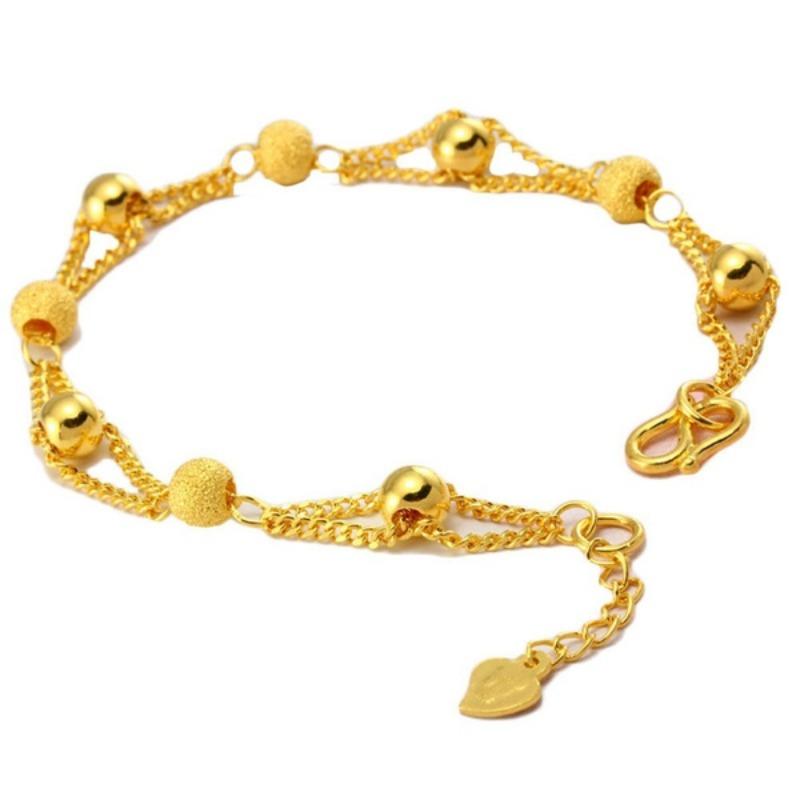 Fashion Gold Color Round Bracelet Chain For Women Girls New Small Beads Bracelets Luxury Party Jewelry Anniversary Gifts