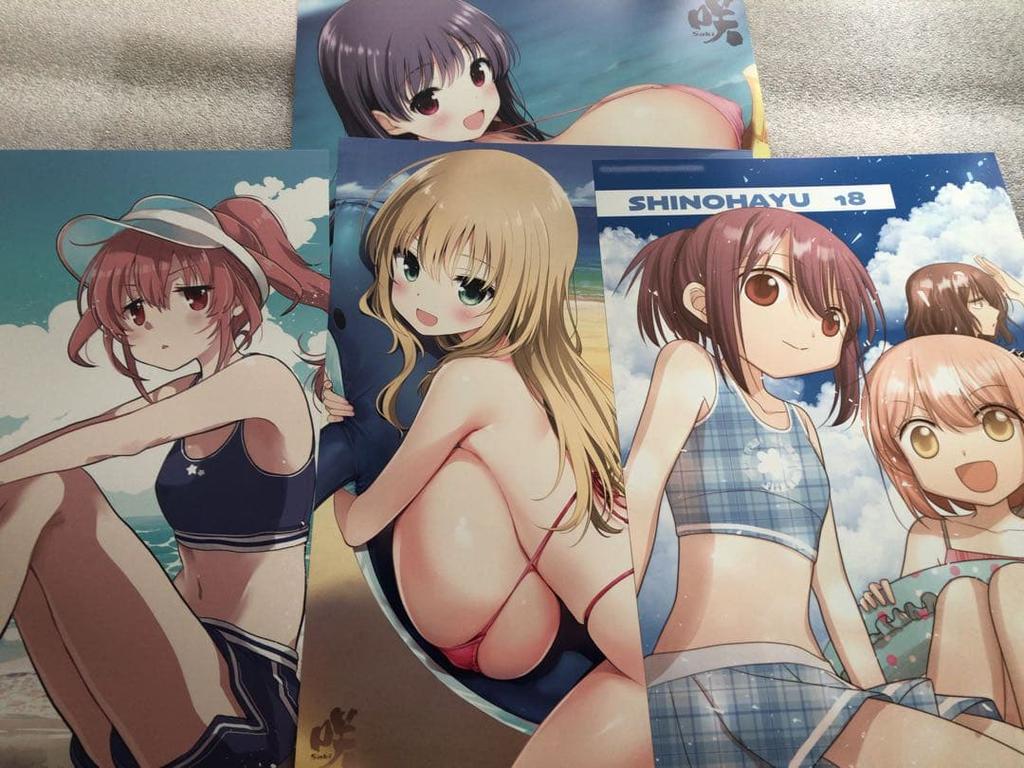 [USED] Saki -Saki- Bath Poster Rei-toki Shinohayu Bonus