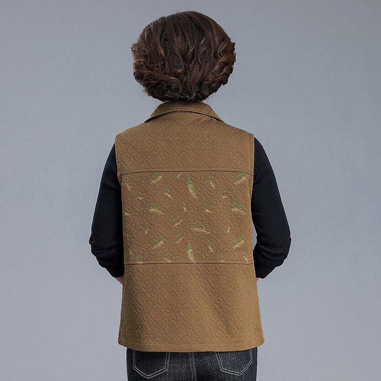 Chic Spring/Autumn Casual Shawl Vest for Middle-Aged and Elderly Women - Loose Slimming Lightweight Jacket.