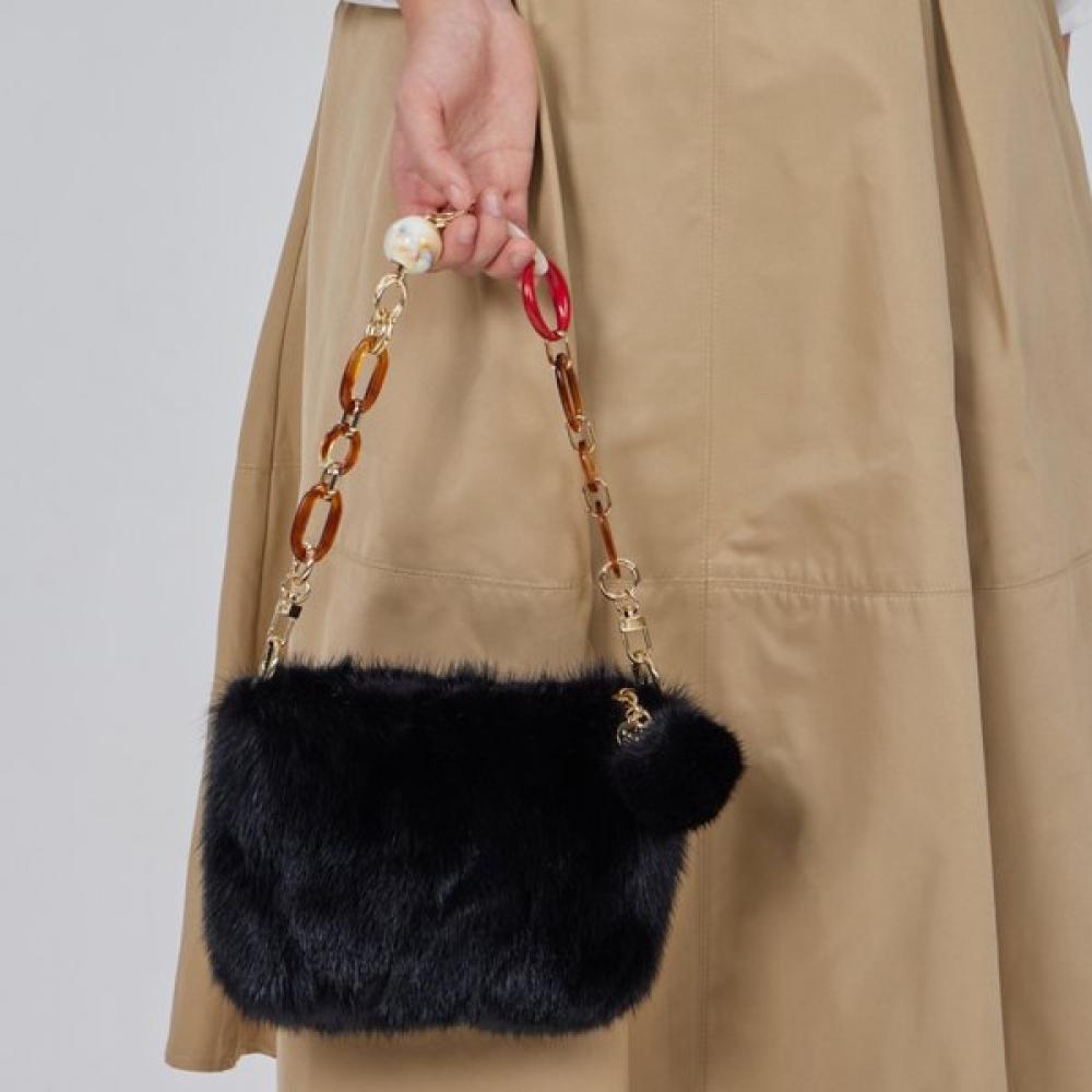 Lala Natürliche Nerzfell Umhängetasche Nerz-Anhänger Inklusive Lala 2b207