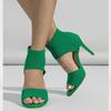 Eilyken Frühling Sexy Mode Stiefeletten Frauen Komfort Peep Toe Gestrickte Stretch Stilettos Dünne Fersen Cut-Out Tanzen Sandalen