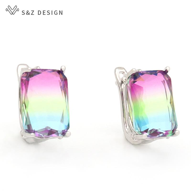 

Модні прямокутні сережки-краплі з імітацією турмаліну для жінок, весільні прикраси, витончена сережка з рожевого золота