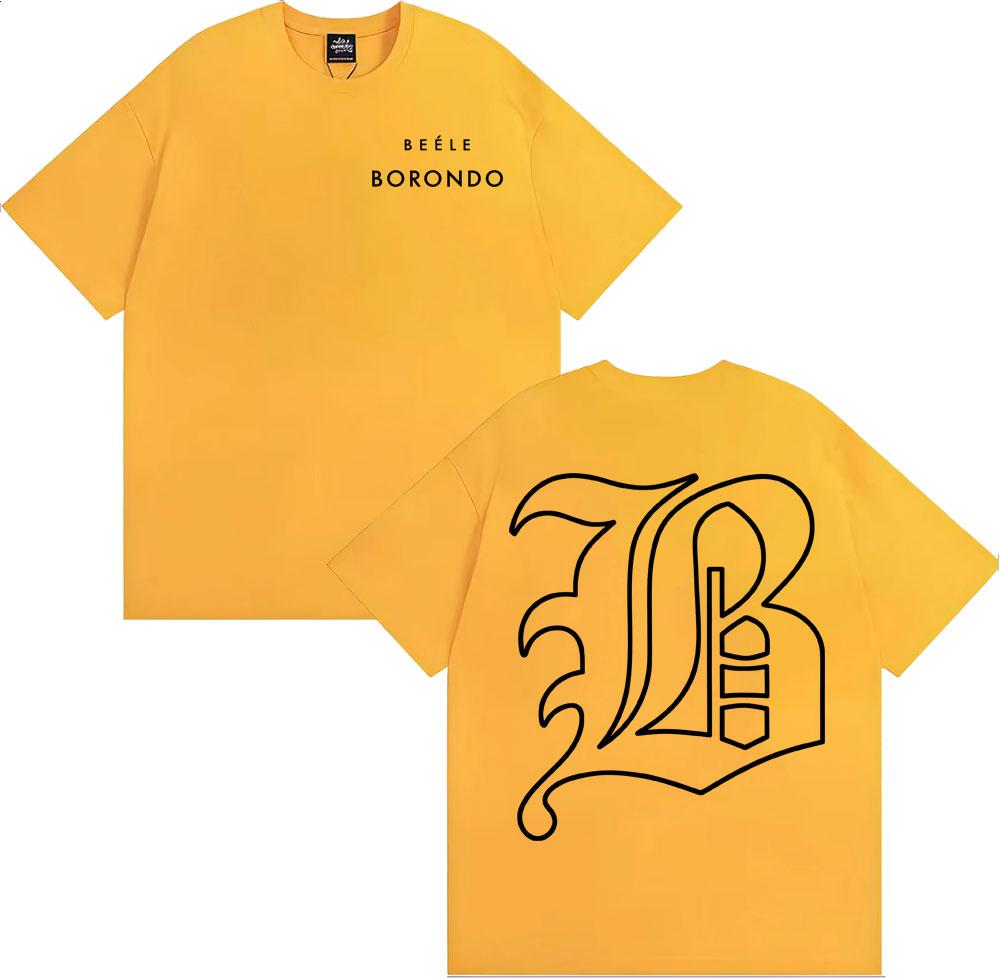Rapper BEELE Borondo Logo Grafická Pánská Trička Hip Hop Vintage Oversized Tričko Ležérní 100% Bavlna Streetwear