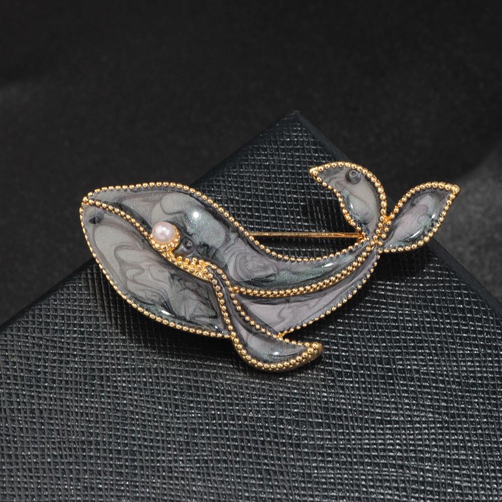 Elegancka niebieska korsaż do garnituru: Bauhinia Perła Broszka Pin zapobiegający ekspozycji dla kobiet