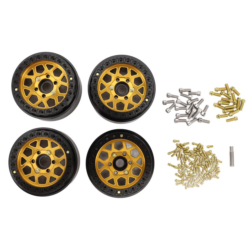 4PCS 1.9 Inch RC Wheel Hubs Aluminum Alloy Beadlock Wheel Rims Replacement for 110 Scale Car