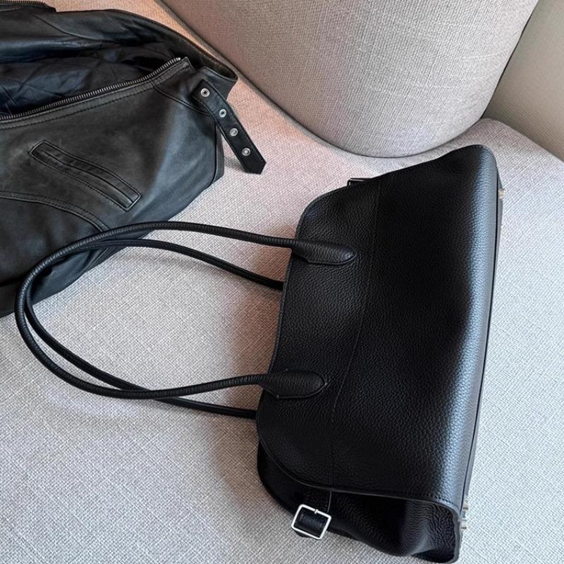 New first-layer cowhide tote bag handbag horizontal large-capacity leather women's bag commuter shoulder bag