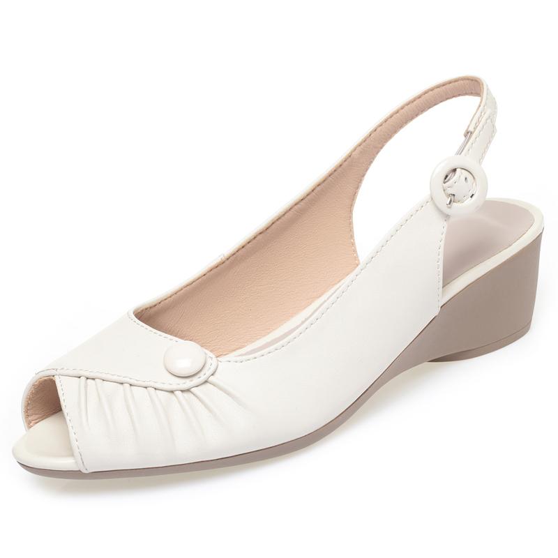 Fashion AIYUQI 2025 New Women's Sandals Wedge Heel Fish Mouth Female Shoes Large Size One-strap Sandals Women