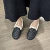 Women Fashion Non-slip Flat Shoe Casual Soft Lightweight Loafer Plugging Thickening Comfortable Warm Shoes for Winter Size 35-43