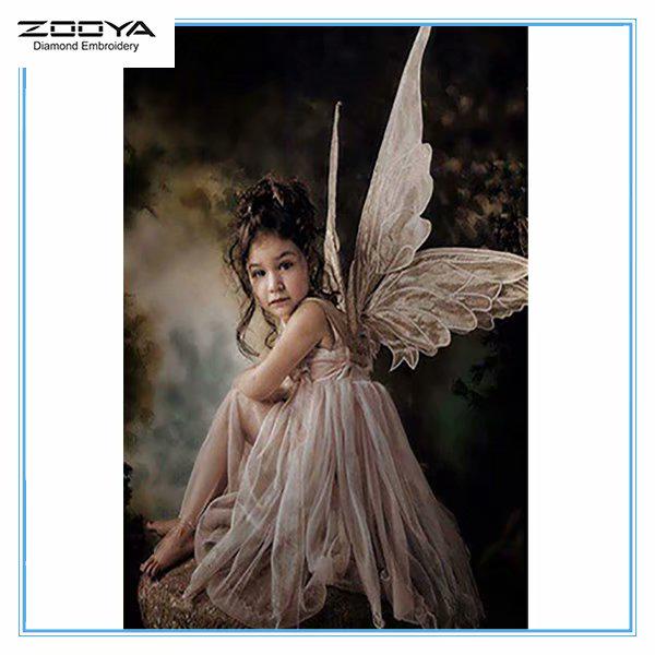 

ZOOYA 3D Алмазная вышивка Картина Вышивка крестом Круглый горный хрусталь Картина Эльф