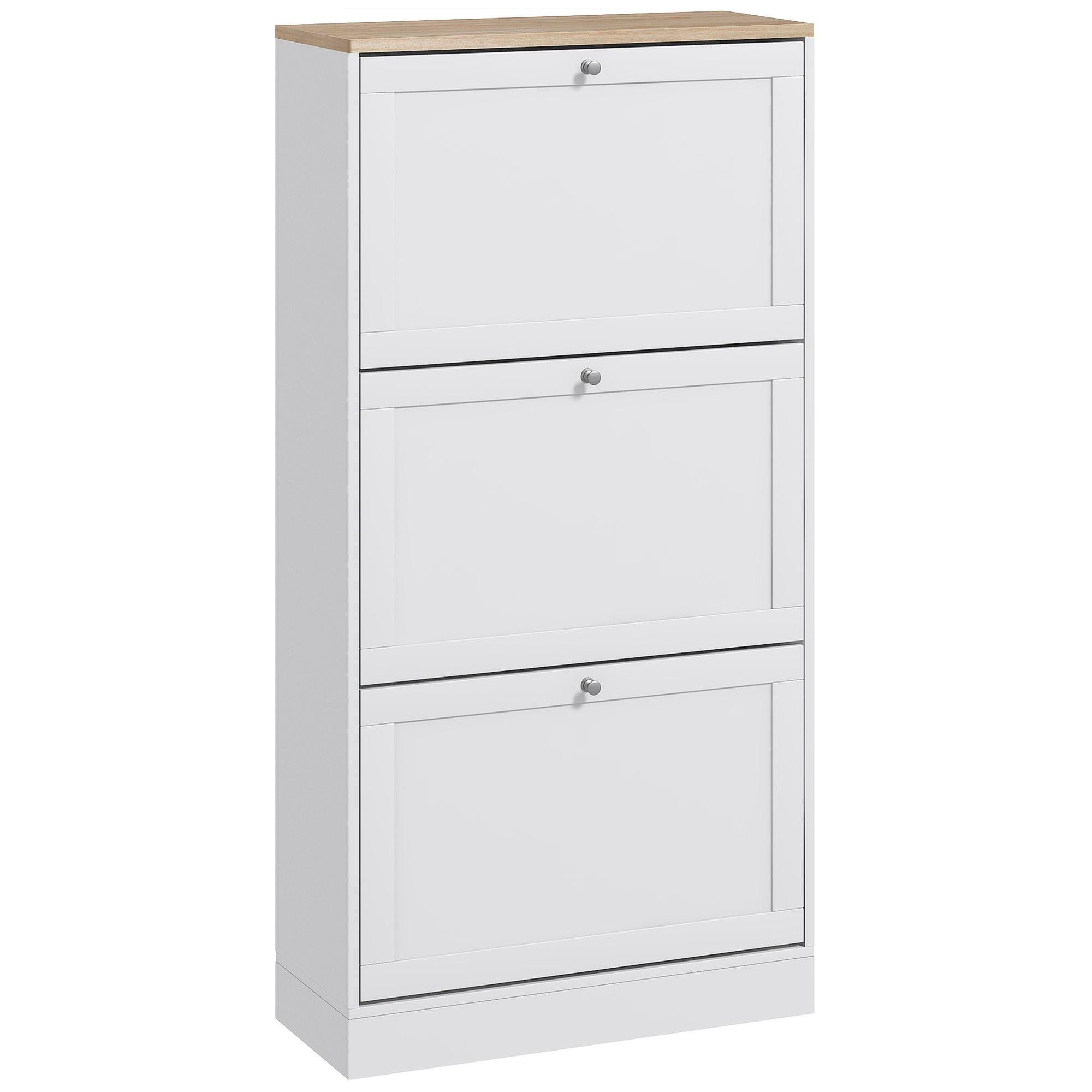 Modern Compact Three-Drawer Shoe Storage Cabinet