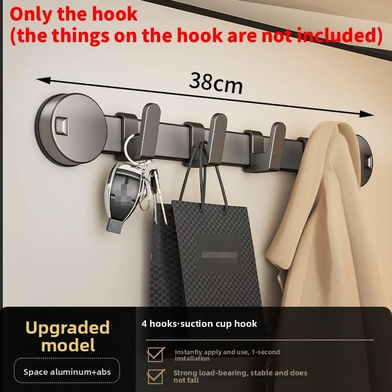 Sucker Wall Mount Hook Rack With Strong Adhesive For Bathroom And Home Storage