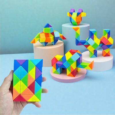 Kolorowe Kostki Rubika Magiczne Węże Wielokolorowe Układanki Fidget Toys Kostki Odkształcalne Kostki Edukacyjne