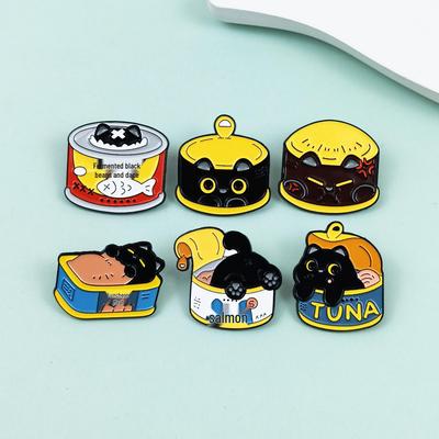 Charming Black Cat Brooch Set - Cute Cartoon Pin for Clothing, Backpack, or Badge Decoration