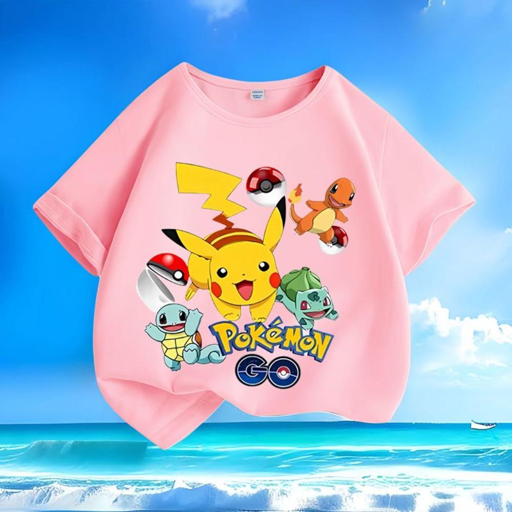 Character print summer children's short sleeved T-shirt round neck versatile