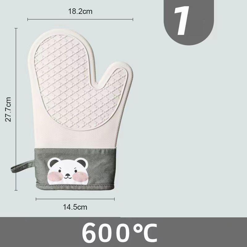 Silicone non-slip gloves high temperature resistant microwave oven oven gloves kitchen insulation anti-scalding baking gloves