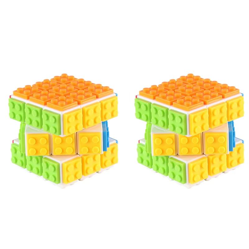 Building Blocks 3D Magic Puzzle Cube 3X3X3 Diy Fidget Toy Brick Anti Stress Relief Sensory Adhd Educational Game For Kids Adult