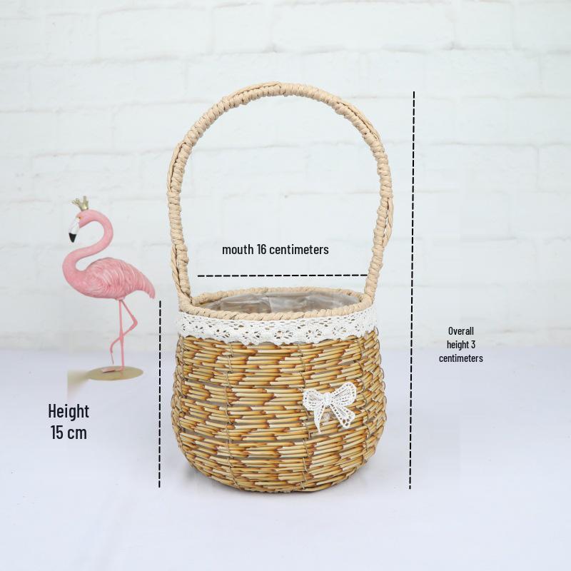 Valentinstag Handgefertigter Rattan Picknick- und Blumenkorb für Hochzeiten und Heimdekoration