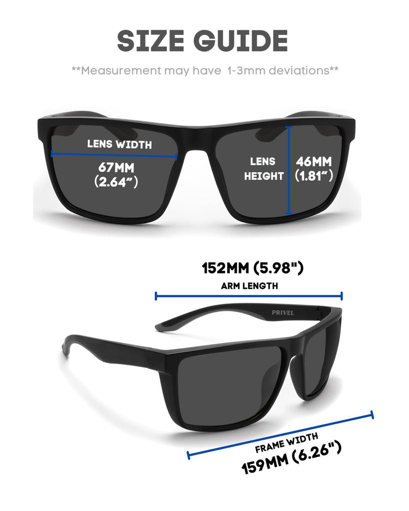 PRIVEL TR90 XXL Oversized 159mm Sports Polarized Sunglasses with Big Wide Head for Outdoor and Rubber Black Polarized Extra Large Fit Men's