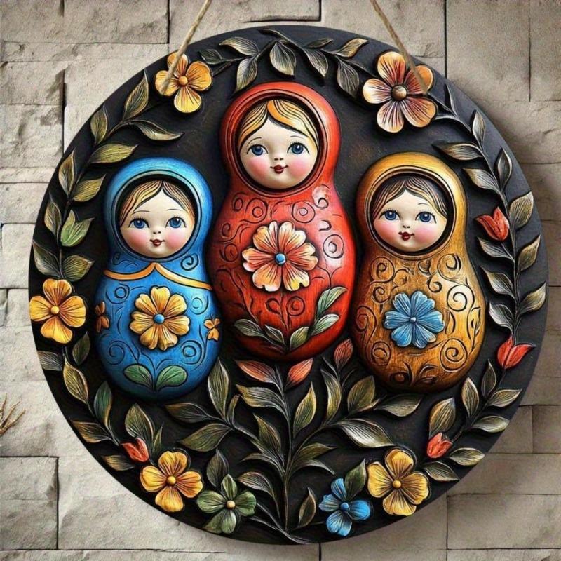 Russian Landscape Metal Sign, 2D Flat Wall Decor Accent