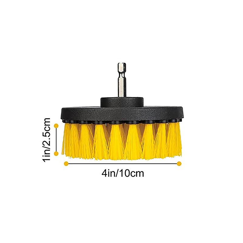 Electric Scrubber Grill Brush Kit 2/3.5/4'' Power Cleaning Brush For Car Bathroom Floor, Tub Shower Grout Nylon Attachments
