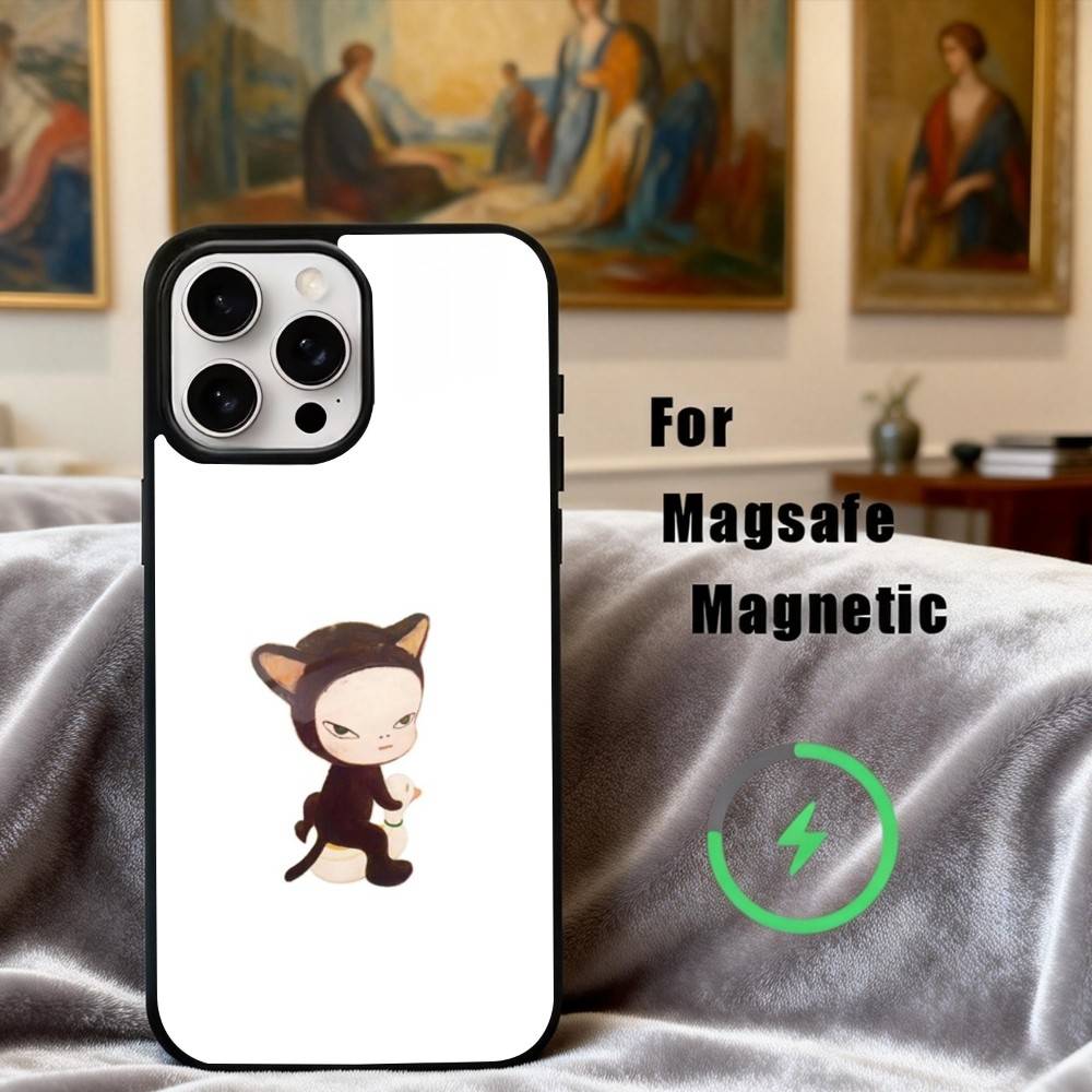 Cute Y-Yoshitomo Nara Phone Case For iPhone 17,16,15,14,13,12,Plus,Pro,Max for Magsafe Magnetic Wireless Charging