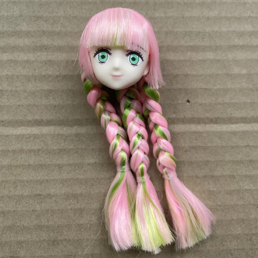 New Anime Figure Doll Blyth Licca Head Plant Hair Braid BOBO Blue Hair Toy Cartoon Doll Girls DIY Dressing Hair Toys Collections