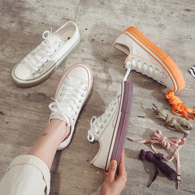 Canvas Shoes Women'S Little White Shoes Student Shoes Women'S Casual Sneakers Hong Kong Style Single Shoes Breathable Shoes