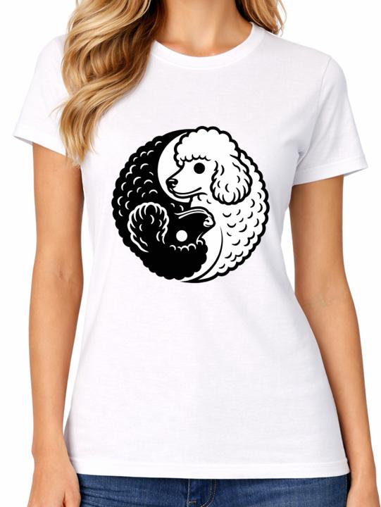 Yin Yang Poodle Dog T-Shirt Cute Poodle Lover Pet Unisex T-Shirt L