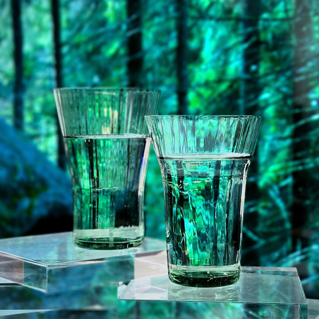 Wired Beans Wired Beans Glasses To Last a Lifetime MIZU Glass Pair Set Retro Wave 340ml Tumbler Glass Pair Glass Recycled Glass Gift Box