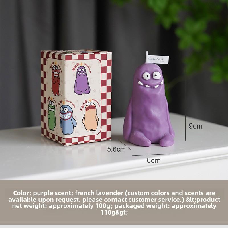 

Funny clay candles, funny handmade creative gifts, birthday gifts, cartoon-shaped scented candles, small gifts фиолетовый