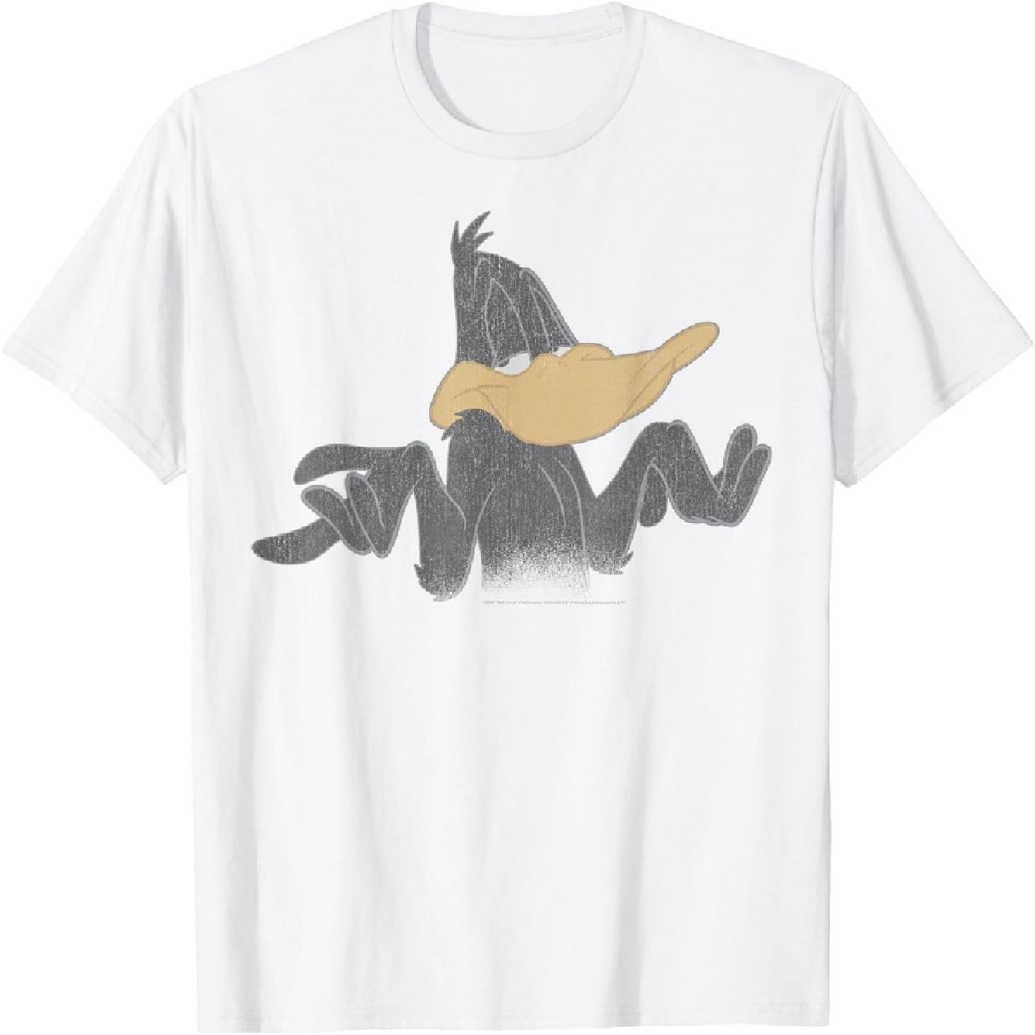 Looney Tunes Daffy Duck Shrug Portrait T-Shirt S