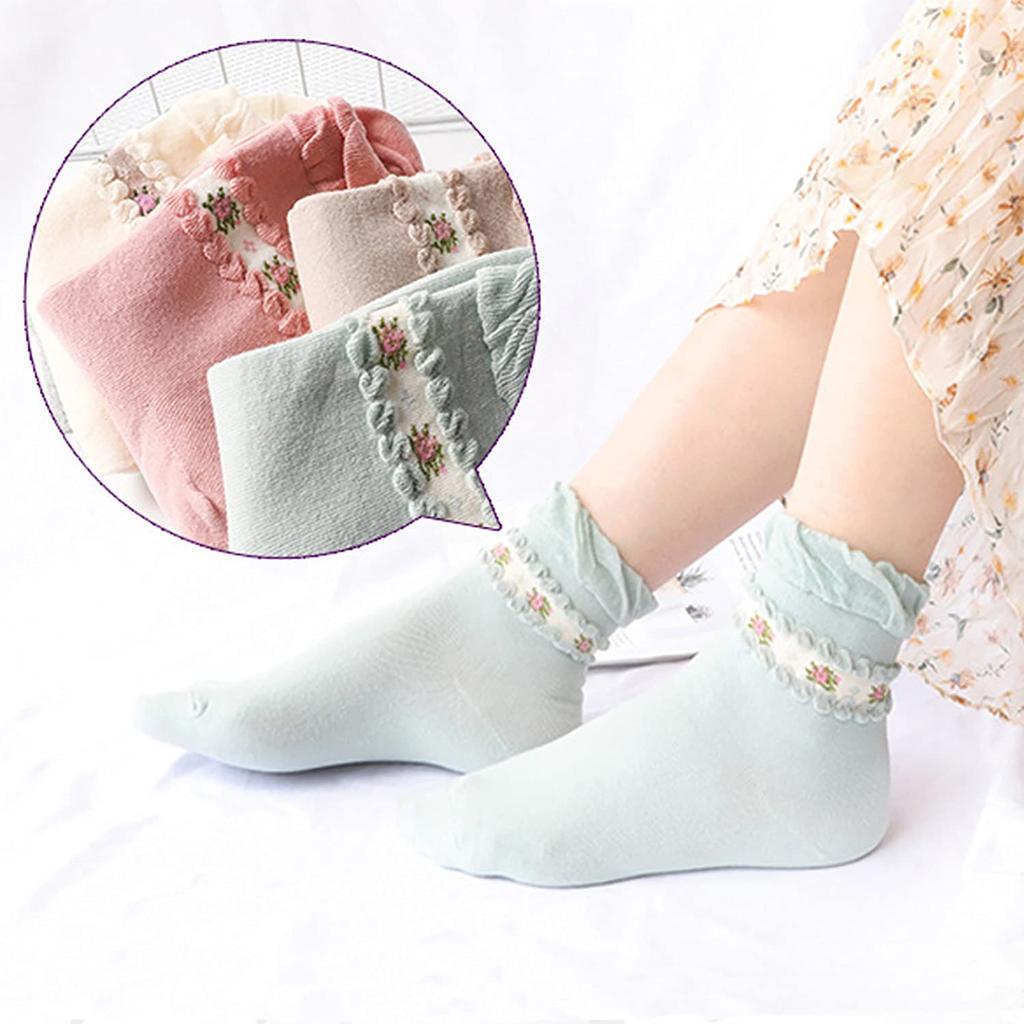 DAMILY Socks for Spring and Stylish Floral Print Cotton Crew Cute and Loose Warm and Sports and Ankle Sizes Perfect for Day Gift Women's Summer,
