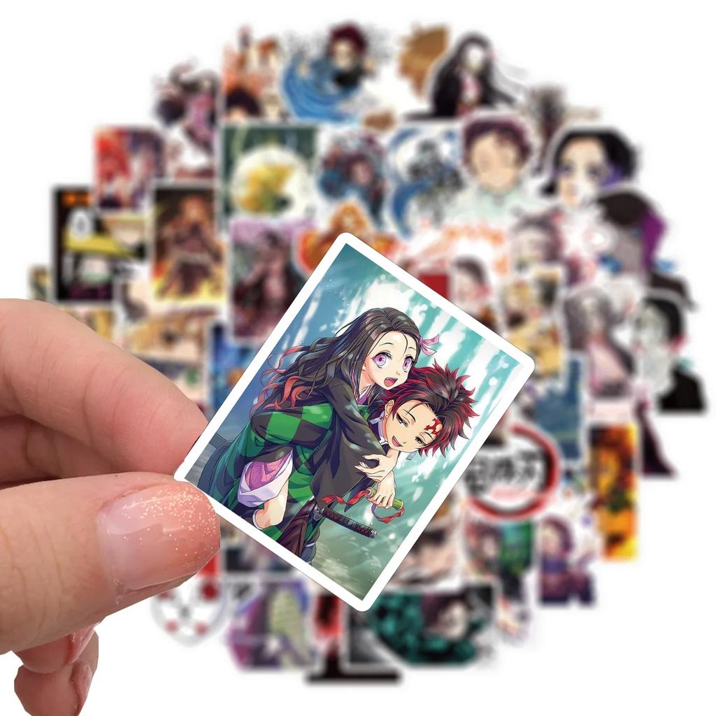 50/100/200PCS Mixed Anime Demon Slayer Stickers Aesthetic Waterproof Decals Phone Laptop Case Cute Sticker Pack Toy