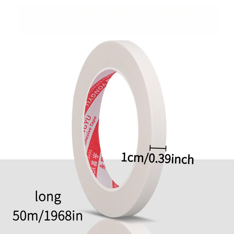 1pc 50M Masking Tape White 10mm Single Side Tape Adhesive Crepe Paper for Oil Painting Sketch Drawing Supplies Car Paintin