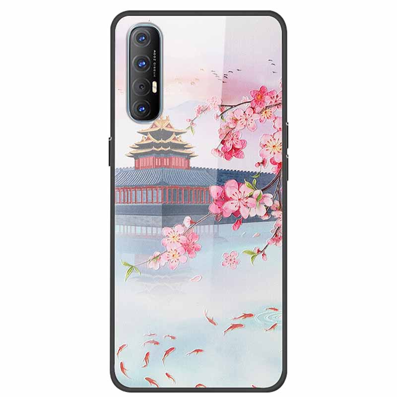 Tempered Glass Case For Oppo Reno 3 Pro 5G Case 6.5" Hard Phone Back Cover Soft Bumper For Oppo Reno3 Pro Case Funda Para PCRM00