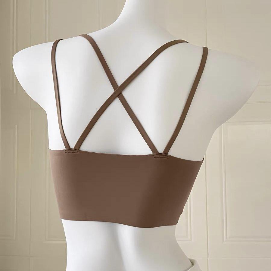 Japanese Summer Thin - Style Sports Backless Bra for Women, Push - Up, Anti - Peek, One - Piece Fixed Cup, Tank Top Style Underwear