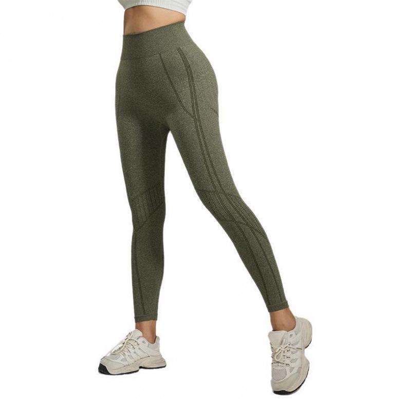 Seamless High-Waist Yoga Pants Elastic Hip-Lifting Outdoor Autumn Winter Fitness Tights Women