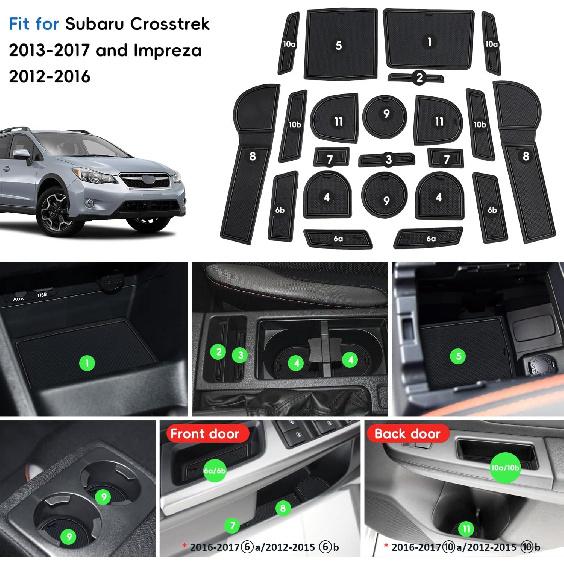 Auovo Cup Holder Ert Liners Compatible With Subaru Crosstrek 2013-2017 And Subaru Impreza 2012-2016 Accessories  Door Center Console Interior Mats