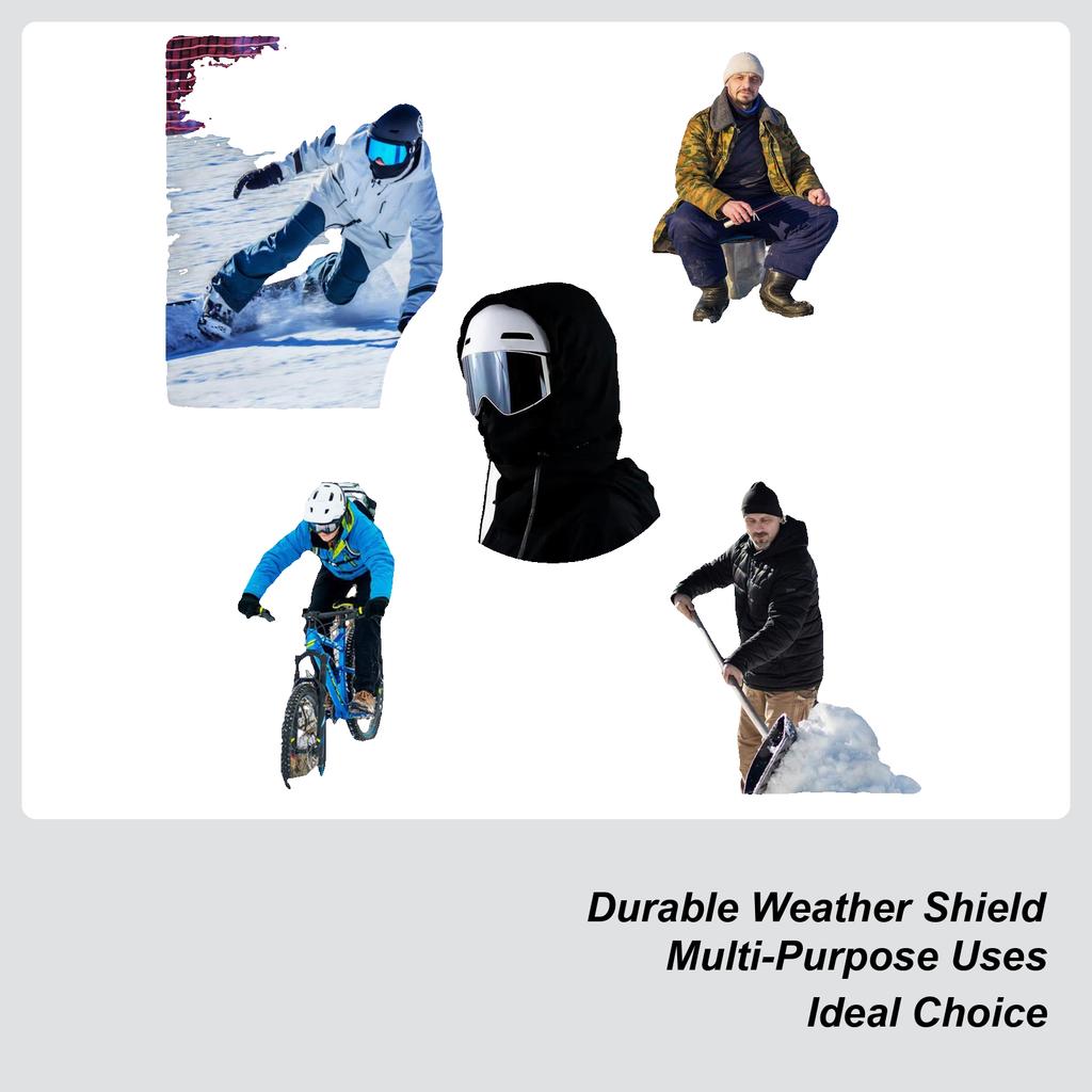 Waterproof Hood Fleece Breathable Warm Headwear With Adjustable Drawstring Hood Face Cover For Cycling Dust Outdoor Work Hiking