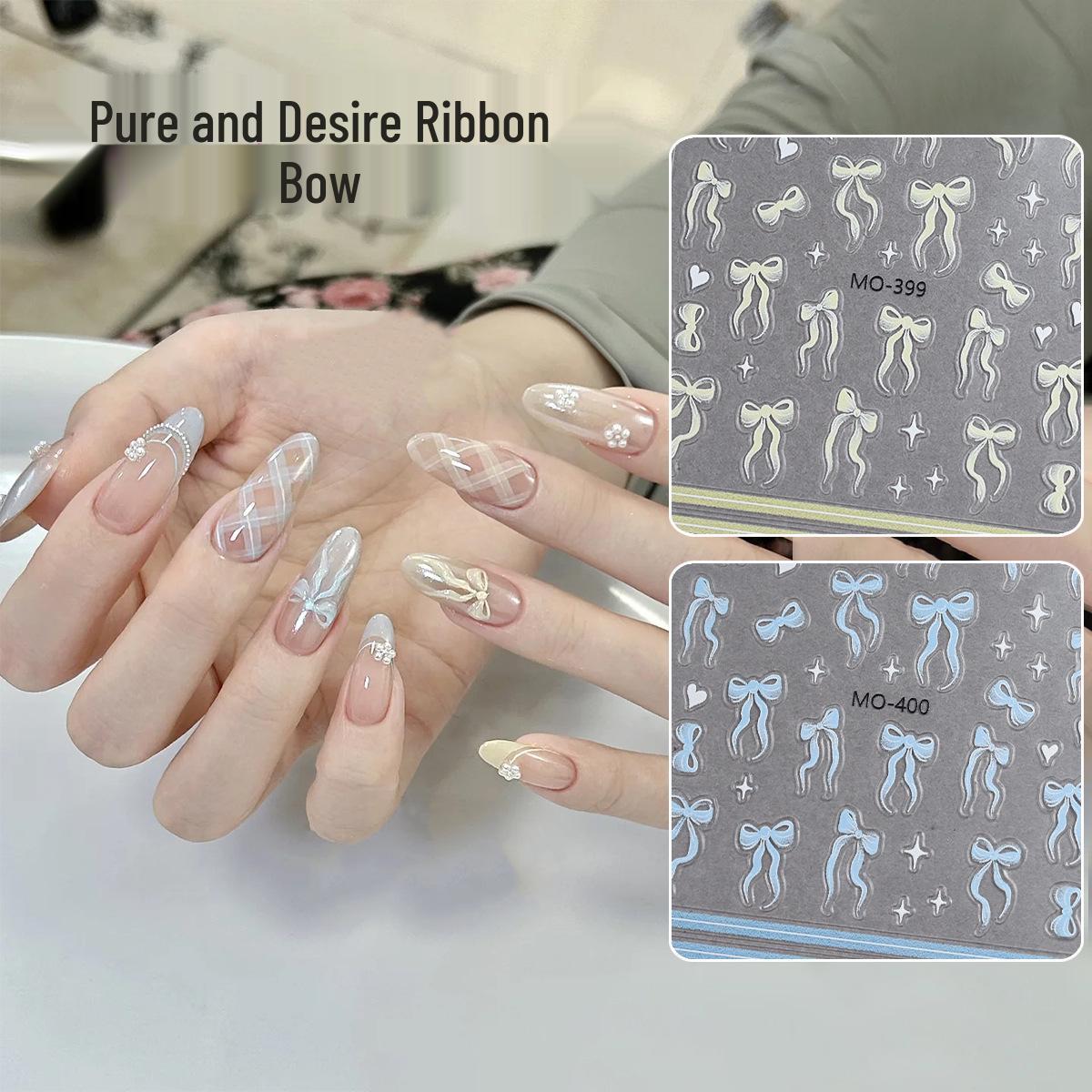 

3D Ribbon Bow Ballet Shoe Nail Stickers