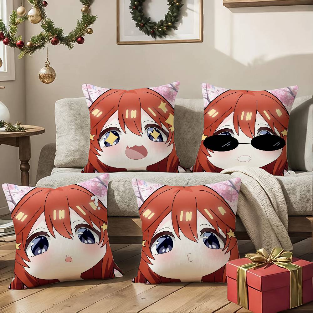 Cute N-Nakano Itsuki Pillow Case Anti-dustmite Pillowcase Invisible zipper silky Sofa cushion cover